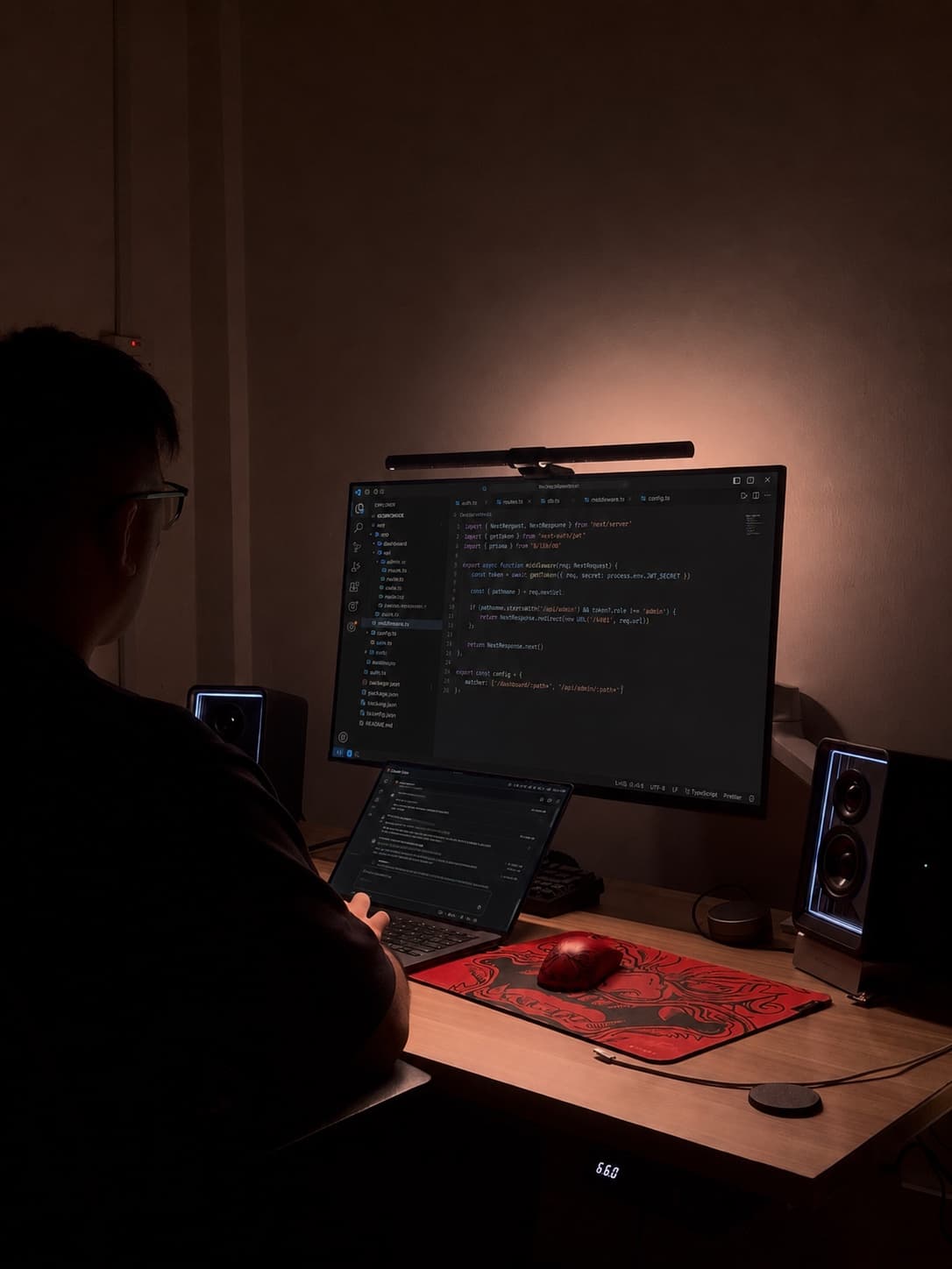 Paul Chew building software at his desk